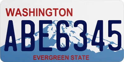 WA license plate ABE6345