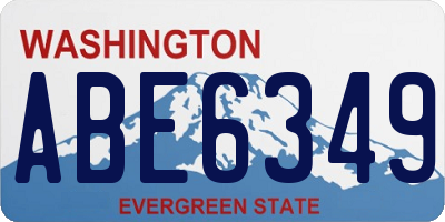 WA license plate ABE6349