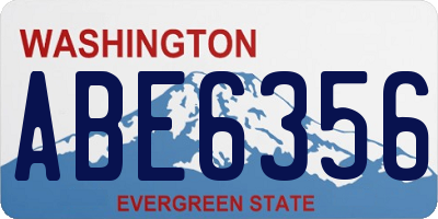 WA license plate ABE6356