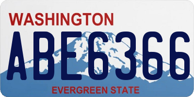 WA license plate ABE6366