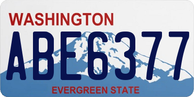 WA license plate ABE6377