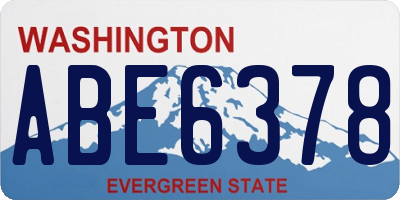 WA license plate ABE6378