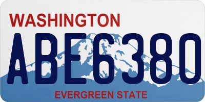 WA license plate ABE6380