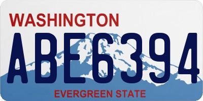 WA license plate ABE6394