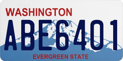 WA license plate ABE6401