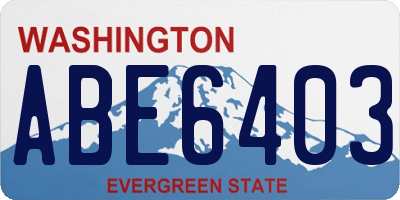 WA license plate ABE6403