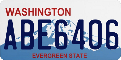 WA license plate ABE6406