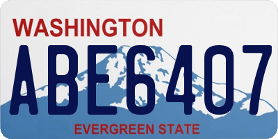 WA license plate ABE6407