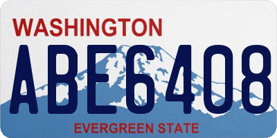WA license plate ABE6408