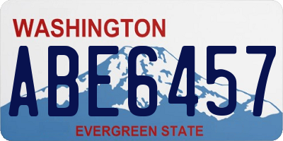 WA license plate ABE6457