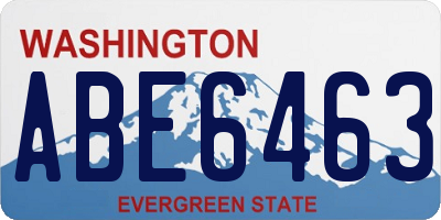 WA license plate ABE6463
