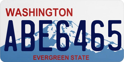 WA license plate ABE6465