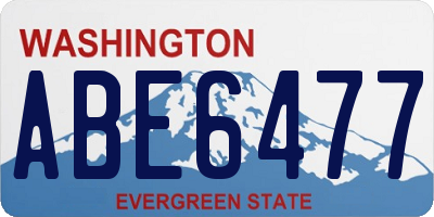 WA license plate ABE6477
