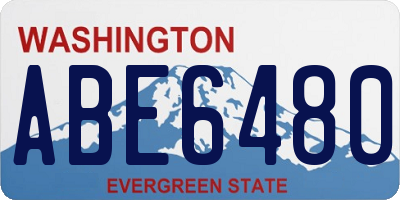 WA license plate ABE6480