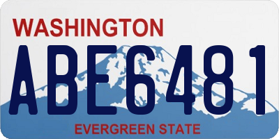 WA license plate ABE6481