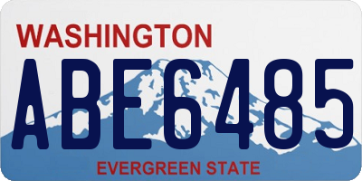 WA license plate ABE6485