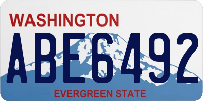 WA license plate ABE6492