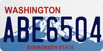WA license plate ABE6504