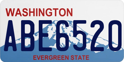 WA license plate ABE6520