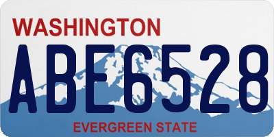 WA license plate ABE6528
