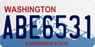 WA license plate ABE6531