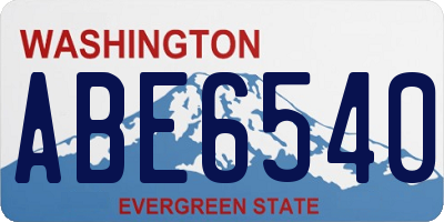 WA license plate ABE6540