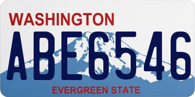 WA license plate ABE6546