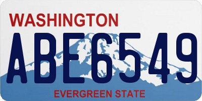 WA license plate ABE6549