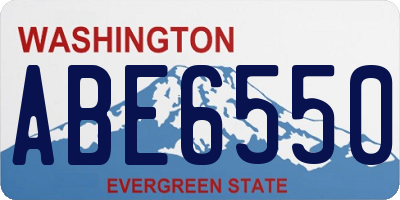 WA license plate ABE6550