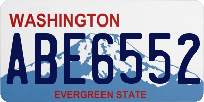 WA license plate ABE6552