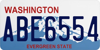 WA license plate ABE6554