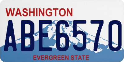 WA license plate ABE6570