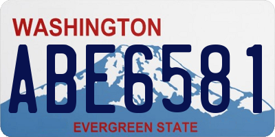 WA license plate ABE6581