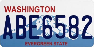 WA license plate ABE6582