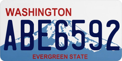 WA license plate ABE6592