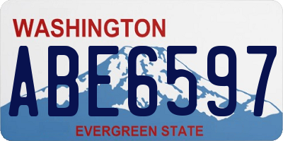 WA license plate ABE6597
