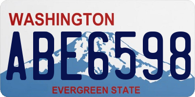 WA license plate ABE6598