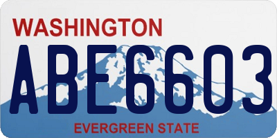 WA license plate ABE6603