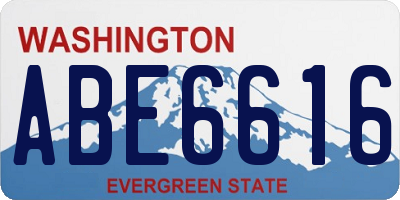 WA license plate ABE6616