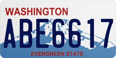 WA license plate ABE6617