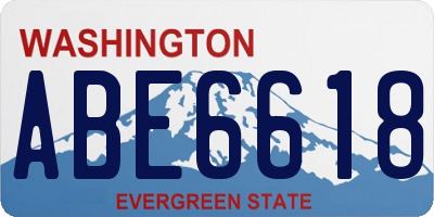 WA license plate ABE6618