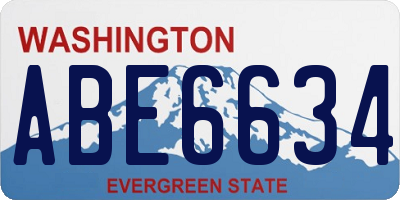 WA license plate ABE6634