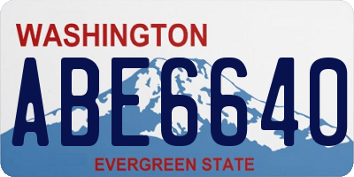 WA license plate ABE6640