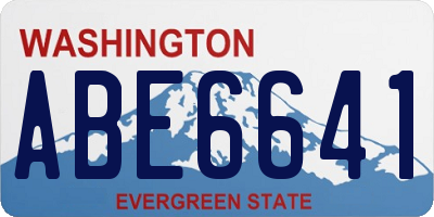 WA license plate ABE6641