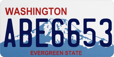 WA license plate ABE6653
