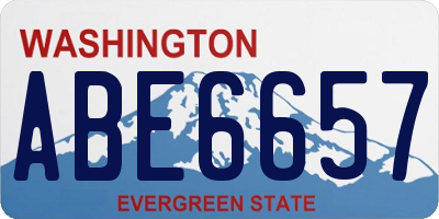 WA license plate ABE6657