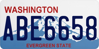 WA license plate ABE6658