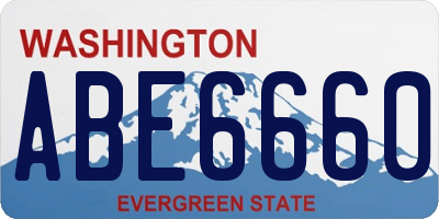 WA license plate ABE6660
