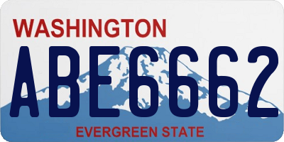 WA license plate ABE6662