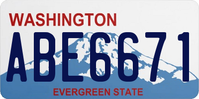 WA license plate ABE6671
